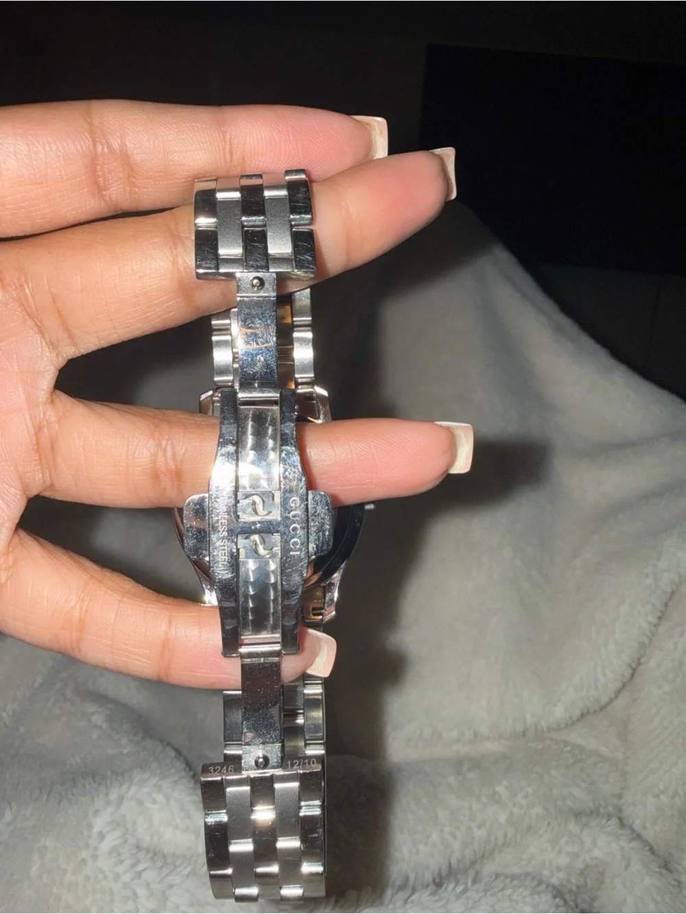 Gucci Men's Black Dial Silver-Tone Bracelet Watch